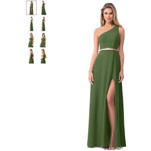NEW Azazie Lanaea Bridesmaid Dress in Olive Green